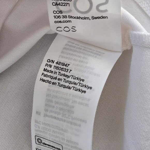 COS Women's Off-The-Shoulder Jersey Top White Medium New With Tags MSRP $69 - Picture 13 of 16